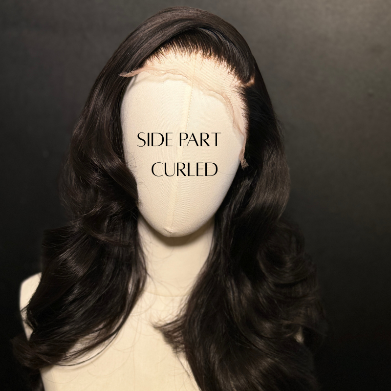 CC SIDE PART Curled Glueless Wig